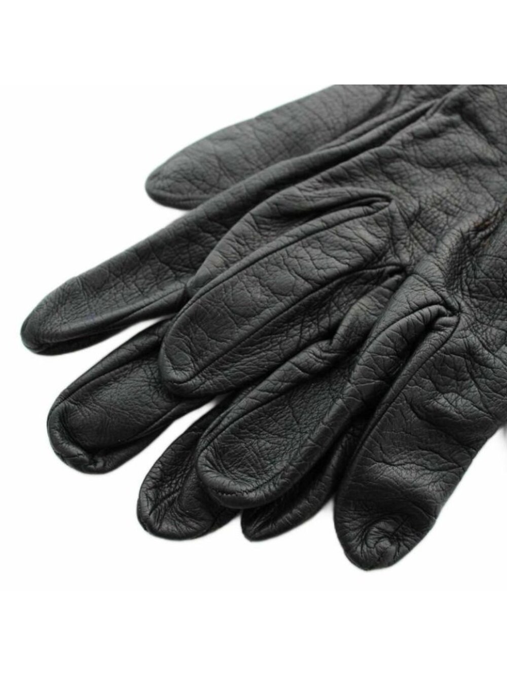Gucci Gloves 5 Fingers Leather Horsebit Gold Black - Picture 4 of 6